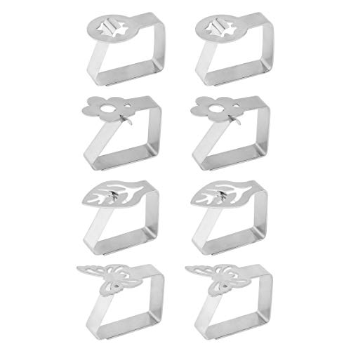 Tompig Tischdeckenklammern – 8 Stück Dekorative Edelstahl Tischdeckenklammern – Tischdeckenhalter Clips für Zuhause Picknick BBQ Hochzeit DIY Party Free Size Leaf von Tompig
