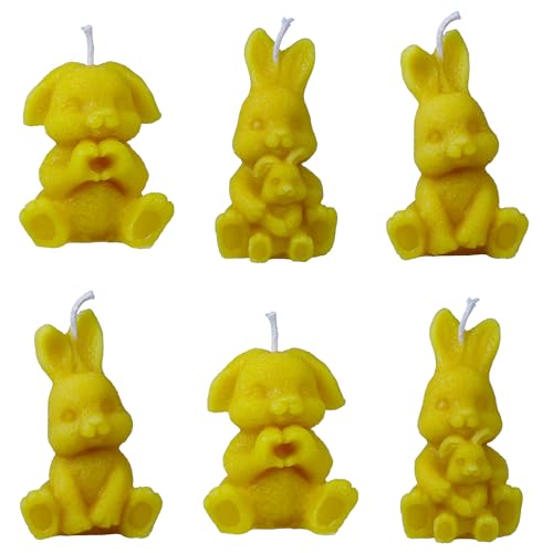 6 Kerzen Set Hase aus 100% reinem Bienenwachs 6 Kerzen Set Hase aus 100% reinem Bienenwachs von Toms Bienen