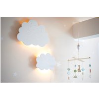 Kinderlampe Wandlampe Wandleuchte Wolkenlampe Holzlampe Babylampe Kinderzimmer Nachtlicht Nachtleuchte von TomsBastelstube