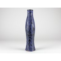 Große Irmfried Liebscher Studio Keramik Vase, Blau Schwarze Signiert Studiokeramik, Ddr von TomsVintageCeramics