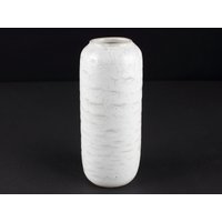 Kiessling Studio Keramik Vase, Matte Weiße Tropfen, Signierte Von Albert Kiessling, Ostdeutschland, Mid Century von TomsVintageCeramics