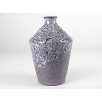 Lila Studio Keramik Vase Von Roemhild, Weiße Fat Lava, Keramik, Ostdeutschland, Mid Century, Vintage 50Er Jahre von TomsVintageCeramics