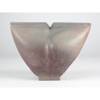 Ulfert Hillers Studio Keramik Vase, Rosa Grau Keramik, West German Pottery Mid Century von TomsVintageCeramics
