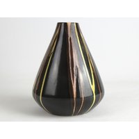 50Er Jahre Vintage Keramik Vase, Ostdeutsche - Mid Century Braune Vase Mit Tropfenfängern von TomsVintageSalon