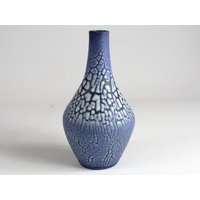 Albert Kiessling Blaue Schlangenhaut Keramik Vase, Kunstkeramik, Ddr Keramik, Mid Century, 50Er-60Er Jahre von TomsVintageSalon