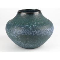 Bückeburg Blau Lila Keramik Vase, West German Pottery, Mid Century, 70Er Jahre Vase von TomsVintageSalon