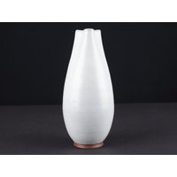 E. Goschala Studio Keramik Vase, Matte Weiße Glasur - 60Er Jahre Vintage Keramik, Mid Century von TomsVintageSalon