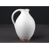 E. Goschala Studio Keramik Vase, Matte Weiße Glasur - 60Er Jahre Vintage Keramik, Mid Century von TomsVintageSalon