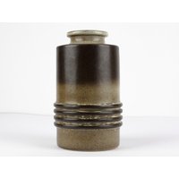 Haldensleben Keramik Vase, Mid Century, Braune 70Er Jahre, Ddr Keramik, Vintage Vase von TomsVintageSalon