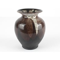 Ktu Vintage Studio Keramik Vase, Weiß Braun, Mid Century, 60Er Jahre Signiert Ktu Vintage Studio Keramik Vase, Weiß Braun, Mid Century, 60Er Jahre Signiert von TomsVintageSalon