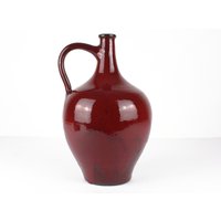 Michael Heyne Signierte Große Rote Studio Keramik Vase, Art Pottery - West German Pottery, Mid Century, 60Er-70Er Jahre von TomsVintageSalon