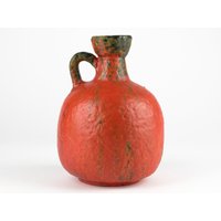 Ruscha 333 Vulkano, Rote Keramik Vase, West German Pottery, Mid Century, 60Er70Er Vintage von TomsVintageSalon