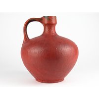 Ruscha Vulkano, Rote Keramik Vase, West German Pottery, Mid Century, 60Er70Er Vintage von TomsVintageSalon