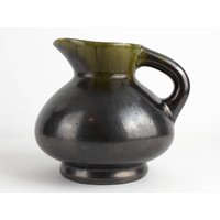 Schwarze Keramik Vase, Vintage, West German Pottery, Mid Century, 20Er-30Er Jahre von TomsVintageSalon