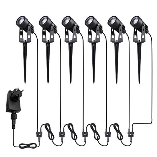 Tomshine Gartenleuchte, 6er Set Gartenstrahler mit Erdspieß, 3000K Warmweiß IP65 Wasserdicht 360 °Beleuchtungswinkel für Außen Garten Hof Rasen Tomshine Gartenleuchte, 6er Set Gartenstrahler mit Erdspieß, 3000K Warmweiß IP65 Wasserdicht 360 °Beleuchtungswinkel für Außen Garten Hof Rasen von Tomshine