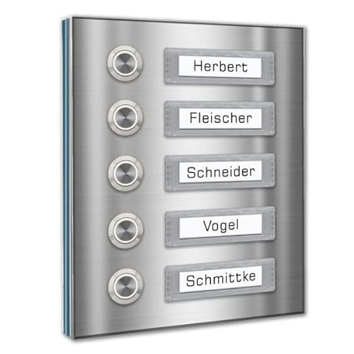 Fünffamilien Türklingel 145x180mm mit Namensschildern zum Beschriften - Tomtec von Tomtec