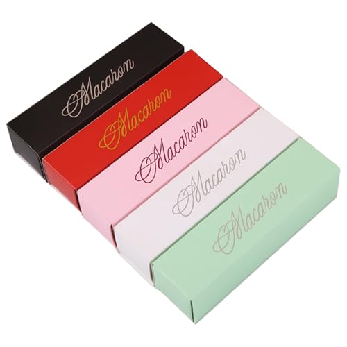 Tomuvpzn 5 Stücke Macaron Box, 20.3X5.3X5.3cm Cupcake Transportbox mit Sichtfenster, Transparent Verpackung kuchenbox pappe, tortenbox für Kekse Cupcakes Muffins von Tomuvpzn