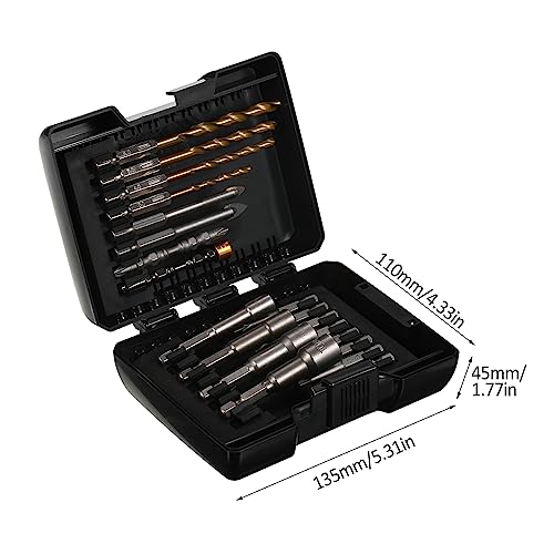 Tomvorks 15 -pcs -Bohrer -Bit -Set, Schraubendreher -Bit -Set -Impact -Treiber -Bit Set mit Hülle für Holz-, Metall-, Stahl- und Sicherheitsschrauben, Ideal für -Projekte (20 PCs) von Tomvorks