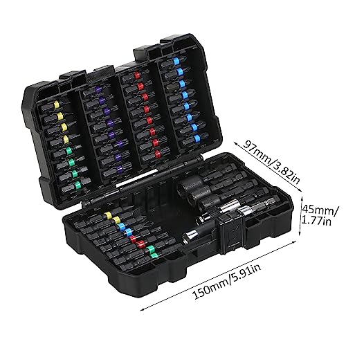 Tomvorks 15 -pcs -Bohrer -Bit -Set, Schraubendreher -Bit -Set -Impact -Treiber -Bit Set mit Hülle für Holz-, Metall-, Stahl- und Sicherheitsschrauben, Ideal für -Projekte (45 PCs) von Tomvorks