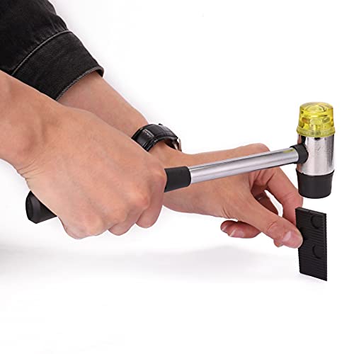 Tomvorks Gummihammer und Massiver Hammer, Bodenklopfer-Set, Schlagklotz-Set für die Installation von Holz- und Laminatböden, Hilft Beim Anklopfen der (20pcs Abstandhalter) von Tomvorks