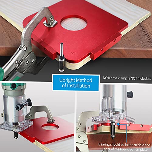 Tomvorks RADIUS-Vorlage, Router-Jig mit R5 R10 R20 R30, Aluminiumlegierung RADIUS Ecken Tisch Schnell-Jig-Router, Routing-Vorlage für Holzbearbeitung, Runde Vorlage für Tischler von Tomvorks