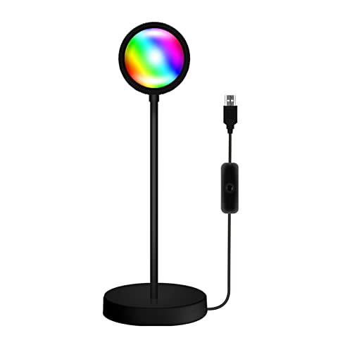 Tomvorks RGB Projection Light, Verstellbare Sonnenuntergangslampe mit Fernbedienung für die Schlafzimmerdekoration, 360 ° Licht (Warm weiß) von Tomvorks