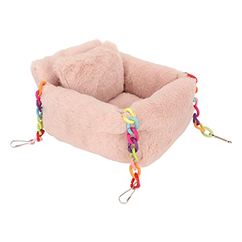 Tomvorks Weiches Kleines Tier Hängendes Bett, Warme Hamsterkette Hängematte mit Kleinem Kissen für Kleines Tier, Geeignet für Papageien, Hamster, Goldene Bären und Mehr aus Hautfreundlichem (M) von Tomvorks
