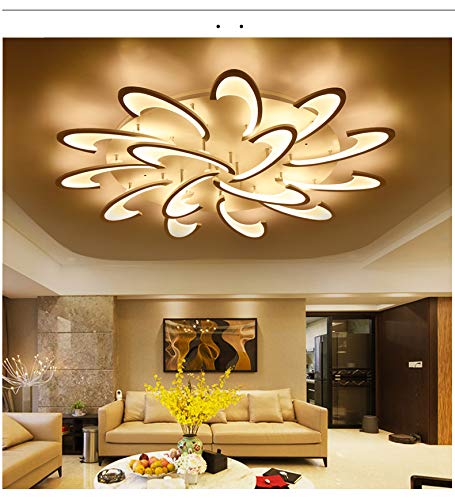 2127 LED Deckenleuchte mit Fernbedienung Lichtfarbe/Helligkeit einstellbar Acryl-Schirm weiß lackierter Metallrahmen Modernes Design Energieeffizienzklasse: A+ Modern (2127-15X) von TonHan GmbH