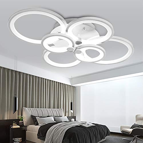 TonHan GmbH 6067 LED Deckenleuchte mit Fernbedienung Lichtfarbe/helligkeit einstellbar dimmbar weiß Acryl-Schirm (6067-6 mit Fernbedienung) von TonHan GmbH