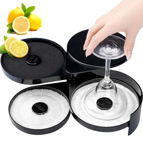 TonJin 1 Pack 3 Tier Bar Glas Rimmer für Margarita und Cocktail, Barkeeper Tool, Salt Box Spice Container,Salz Rimmer von TonJin