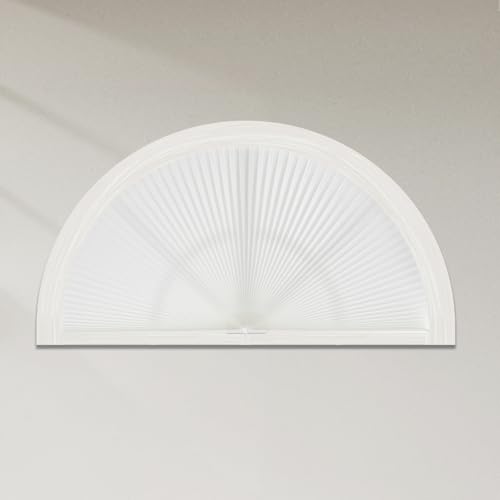 Tonature Bogen-Fensterblenden, halbrund, lichtfilterend, zellulär, kabellos, kein Bohren, für Fenster, Halbmond-Wabe, ohne Werkzeug, Wabenblenden, einfache Installation (Weißlichtfilterung, 91,4 x Tonature Bogen-Fensterblenden, halbrund, lichtfilterend, zellulär, kabellos, kein Bohren, für Fenster, Halbmond-Wabe, ohne Werkzeug, Wabenblenden, einfache Installation (Weißlichtfilterung, 91,4 x von Tonature