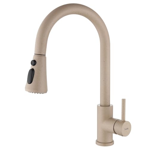 Tondiy Wasserhahn Küche Ausziehbar, Hochdruck Küchenarmatur Weizenfarbe mit 3 Strahlarten, 360° Drehbare Mischbatterie, Spültischarmatur für Küche aus Edelstahl Tondiy Wasserhahn Küche Ausziehbar, Hochdruck Küchenarmatur Weizenfarbe mit 3 Strahlarten, 360° Drehbare Mischbatterie, Spültischarmatur für Küche aus Edelstahl von Tondiy