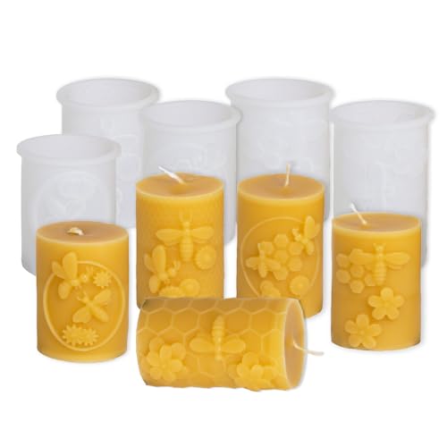 Tone Fun Silikonformen in Bienen-/Wabenform für die Herstellung von Kerzen, Harz, Aromatherapie-Kerzen, handgefertigte Wachsseife, Heimdekoration, Handwerk (8,8 x 6,2 x 5,9 cm), 5 Stück von Tone Fun