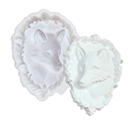 Tone Fun Wolfskopf-Form, Epoxidharz-Guss-Set zum Aufhängen an der Wand, Fenster, Tür, Dekoration, Heimbüro, Partyzubehör (14,8 x 11,3 x 2,2 cm) von Tone Fun