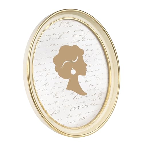 Tone Link. Ovaler Vintage-Bilderrahmen, 20,3 x 25,4 cm, luxuriöser antiker Bilderrahmen mit Glasfront, Tisch-Wandbehang, Cremefarben und Gold Tone Link. Ovaler Vintage-Bilderrahmen, 20,3 x 25,4 cm, luxuriöser antiker Bilderrahmen mit Glasfront, Tisch-Wandbehang, Cremefarben und Gold von Tone Link.