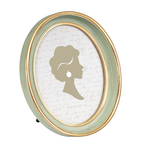 Tone Link. Ovaler Vintage-Bilderrahmen, 20,3 x 25,4 cm, luxuriöser antiker Bilderrahmen mit Glasfront, Tisch-Wandbehang, Salbeigrün und Gold Tone Link. Ovaler Vintage-Bilderrahmen, 20,3 x 25,4 cm, luxuriöser antiker Bilderrahmen mit Glasfront, Tisch-Wandbehang, Salbeigrün und Gold von Tone Link.