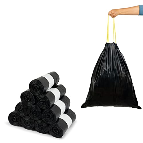 STABILE Müllsäcke 60L MIT ZUGBAND EXTRA BREIT Schwarz 67x73 cm (2 bis 40 Rollen wählbar) (60L : 4 Rollen á25) von Toneco