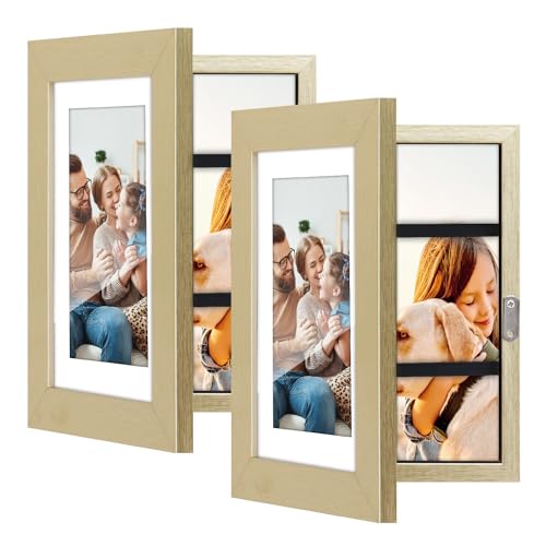Toner Depot 2 Pack 10,2 x 15,2 cm Bilderrahmen, Schnellwechsel-Bilderrahmen für Wand und Tischplatte, Fotorahmen mit klarem Display (Gold) von Toner Depot