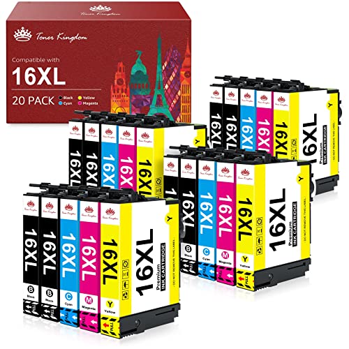 Toner Kingdom 16XL Druckerpatronen Kompatibel für Epson 16XL für Epson Workforce WF-2510 WF-2760 WF-2630 WF-2540 WF-2660 WF-2530 WF-2520 WF-2750 WF-2650 WF-2010 (8 Schwarz, 4 Cyan, 4 Magenta, 4 Gelb) Toner Kingdom 16XL Druckerpatronen Kompatibel für Epson 16XL für Epson Workforce WF-2510 WF-2760 WF-2630 WF-2540 WF-2660 WF-2530 WF-2520 WF-2750 WF-2650 WF-2010 (8 Schwarz, 4 Cyan, 4 Magenta, 4 Gelb) von Toner Kingdom