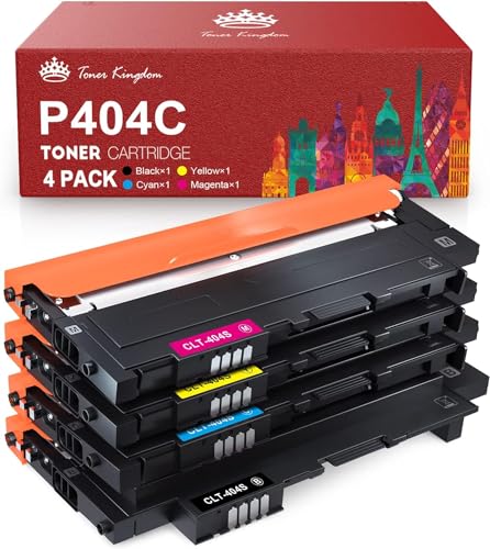 Toner Kingdom CLT-P404C CLT-404S Tonerkartuschen Kompatibel für Samsung P404C 404S Toner für Toner Samsung C480W Xpress C480 C480FW C48X C430 C430W C480FN C432W C433W C482W C483W (BK/C/M/Y) von Toner Kingdom