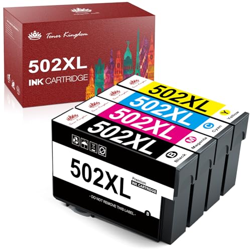 Toner Kingdom kompatibel mit Epson 502XL 502 Tintenpatronen Ersatz für Epson Expression Home XP-5105 XP-5100 XP-5150 XP-5155, Workforce WF-2860DWF WF-2865DWF WF-2880DWF WF2885DWF (4 Pakete) von Toner Kingdom
