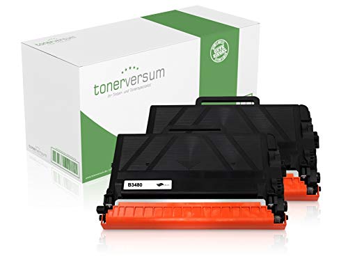 2 Toner kompatibel zu Brother TN-3480 Schwarz für HL-L5000d HL-L5100dn HL-L5100dntt DCP-L5500dn MFC-L6800dw MFC-L5750dw HL-L5100dnt Laserdrucker Multipack von Tonerversum