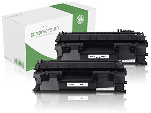 2 Toner kompatibel zu HP CF280A 80A Schwarz Druckerpatronen für Laserjet Pro 400 M401dn M401a M401d M401dw MFP M425dn von Tonerversum