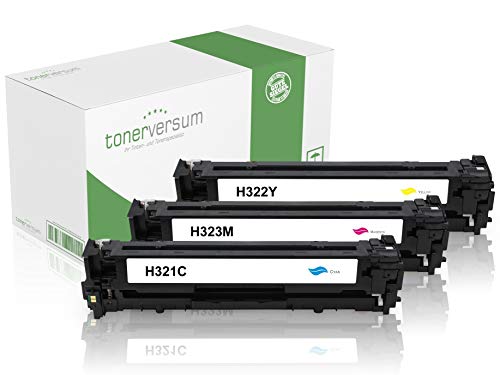 3 Toner kompatibel zu HP CE321A CE322A CE323A / 128A Cyan Magenta Gelb für Color Laserjet Pro CP1525nw CP1525n CM1415fnw CM1415fn CM1400 CP1526nw Laserdrucker Multipack von Tonerversum