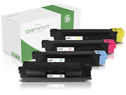 4 Toner-Kartuschen kompatibel zu Kyocera TK-590 Schwarz Cyan Magenta Gelb für FS-C2626mpf Ecosys M6026cdn M6526cidn P6026cdn FS-C5250dn TK-590 Multipack von Tonerversum