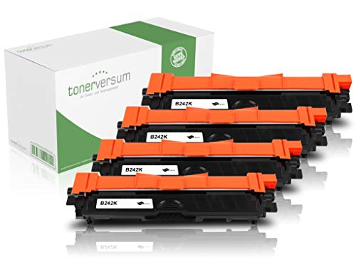 4 Toner kompatibel zu Brother TN-242 TN-246 Schwarz Druckerpatrone für MFC-9332cdw HL-3152cdw DCP-9017cdw MFC-9142cdn MFC-9342cdw HL-3172cdw HL-3142cw DCP-9022cdw Laserdrucker TN-242BK von Tonerversum