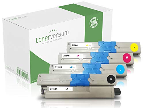 4 Toner passend für Oki C332 C332dn MC363dn MC363dnw MC363n Laserdrucker - Schwarz Cyan Magenta Gelb Multipack von Tonerversum