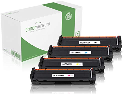 Tonerversum 4 XXL Toner kompatibel zu HP 203X CF540X CF541X CF542X CF543X für Color Laserjet Pro M254dnw M254dw M254nw MPF M280nw 281fdn M281fdw M281fw - Schwarz Cyan Magenta Gelb von Tonerversum