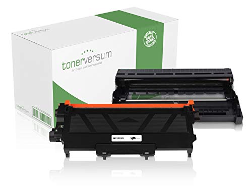 Jumbo XXL Toner und Trommel kompatibel zu Brother DR-2200 TN-2220 Schwarz für DCP-7060d DCP-7065dn HL-2250dn MFC-7460dn MFC-7360n MFC-7360ne Fax 2840 Laserdrucker von Tonerversum