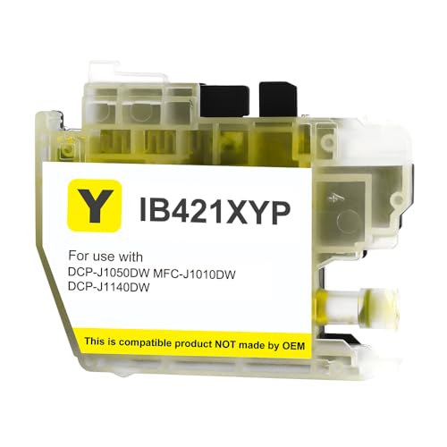 Tonerversum Tintenpatrone kompatibel zu Brother LC421XL LC421 LC-421XL Patronen für Brother DCP-J1050DW DCP-J1140DW MFC-J1010DW (1er-Pack Gelb) von Tonerversum